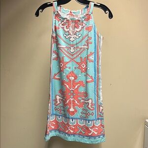 Geometric Patterned Sleeveless Mini Dress